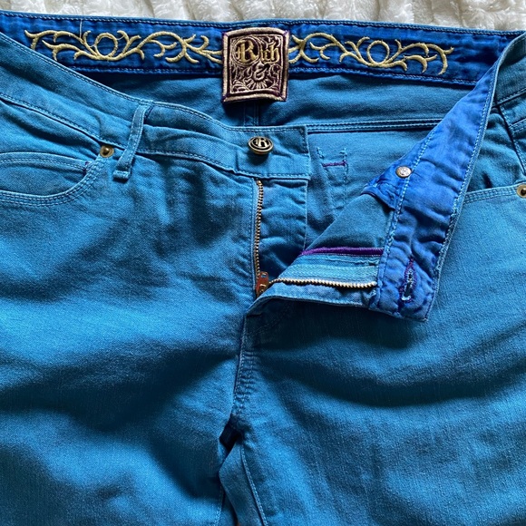 Rich & Skinny Bright cobalt blue straight leg jeans size 29 - Picture 2 of 4